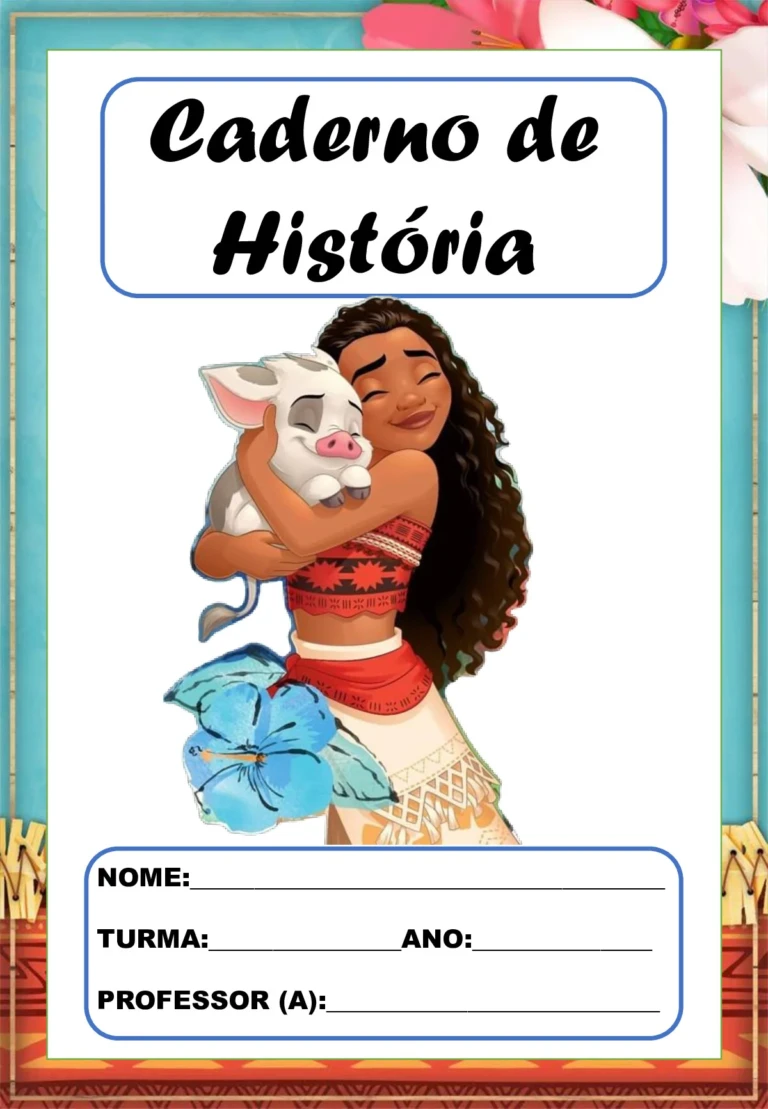 Kit capas de caderno Moana em PDF para imprimir — p4 | Ensino Já atividades para educação infantil (ensinoja.com)