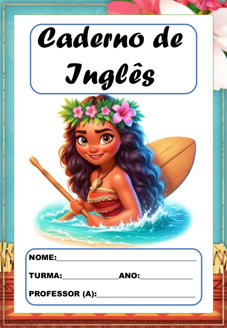 Kit capas de caderno Moana em PDF para imprimir — p8 | Ensino Já atividades para educação infantil (ensinoja.com)