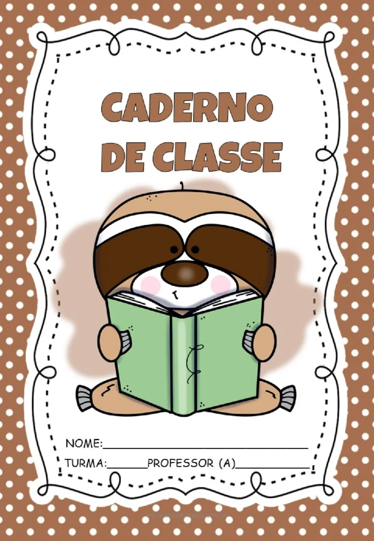 Kit capas de caderno preguiça em PDF para imprimir — p1 | Ensino Já atividades para educação infantil (ensinoja.com)