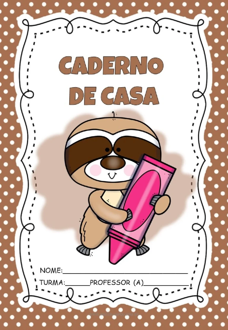 Kit capas de caderno preguiça em PDF para imprimir — p2 | Ensino Já atividades para educação infantil (ensinoja.com)