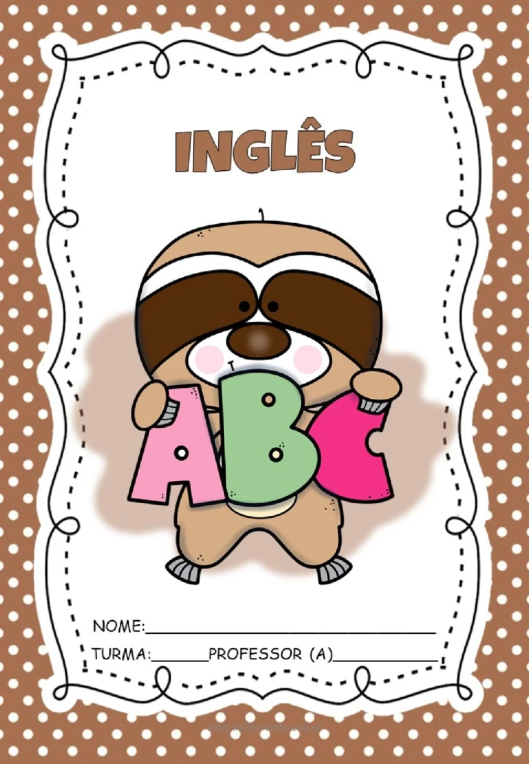 Kit capas de caderno preguiça em PDF para imprimir — p10 | Ensino Já atividades para educação infantil (ensinoja.com)