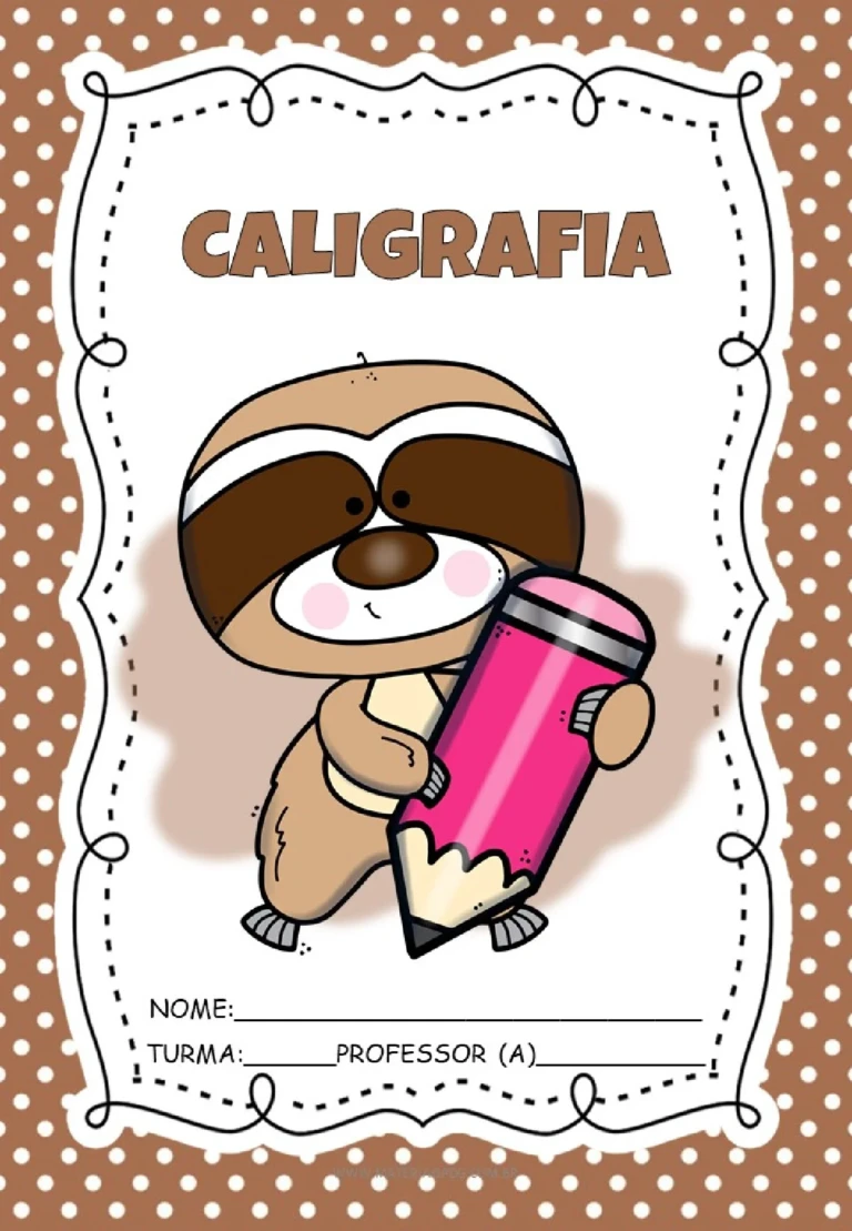 Kit capas de caderno preguiça em PDF para imprimir — p12 | Ensino Já atividades para educação infantil (ensinoja.com)