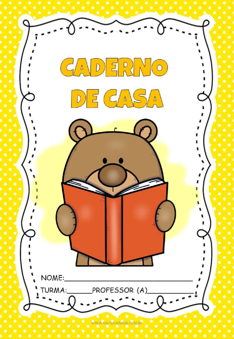 Kit capas de caderno ursinho em PDF para imprimir — p2 | Ensino Já atividades para educação infantil (ensinoja.com)