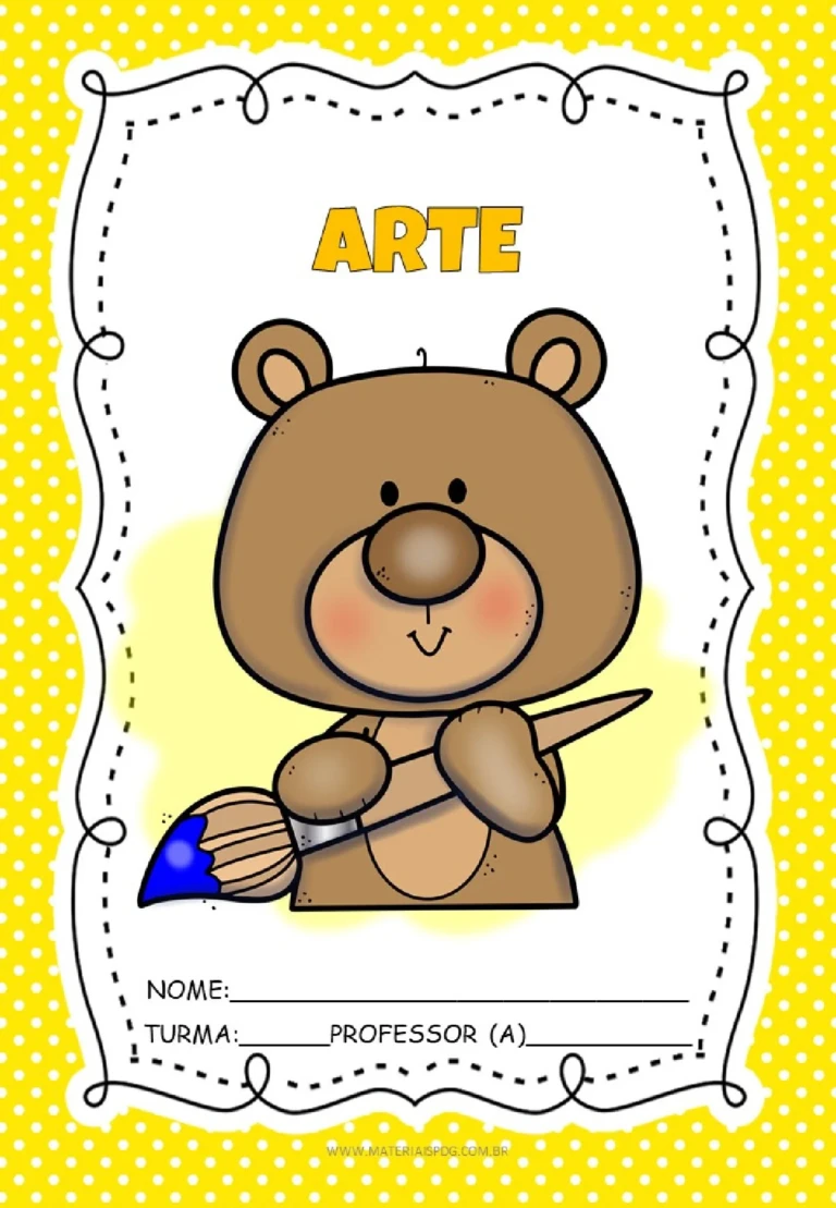 Kit capas de caderno ursinho em PDF para imprimir — p8 | Ensino Já atividades para educação infantil (ensinoja.com)