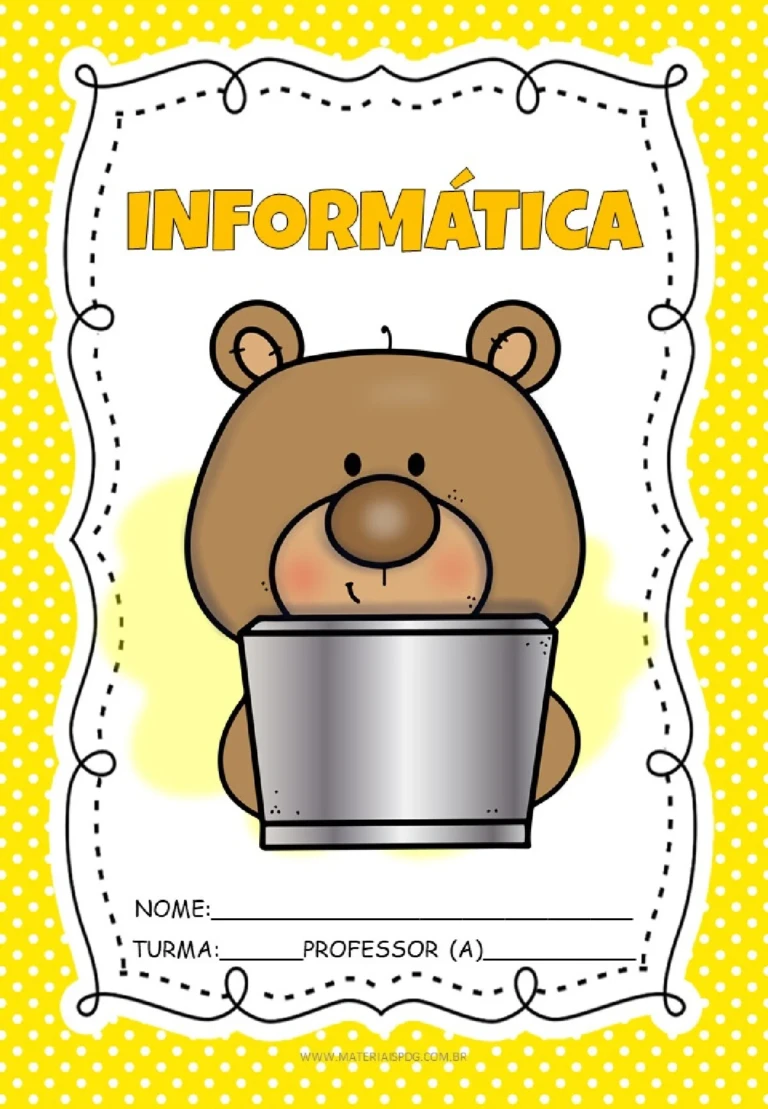 Kit capas de caderno ursinho em PDF para imprimir — p15 | Ensino Já atividades para educação infantil (ensinoja.com)