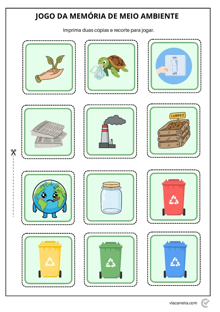 Jogos pedagógicos de meio ambiente em PDF com 19 páginas — p6 | Ensino Já atividades para educação infantil (ensinoja.com)