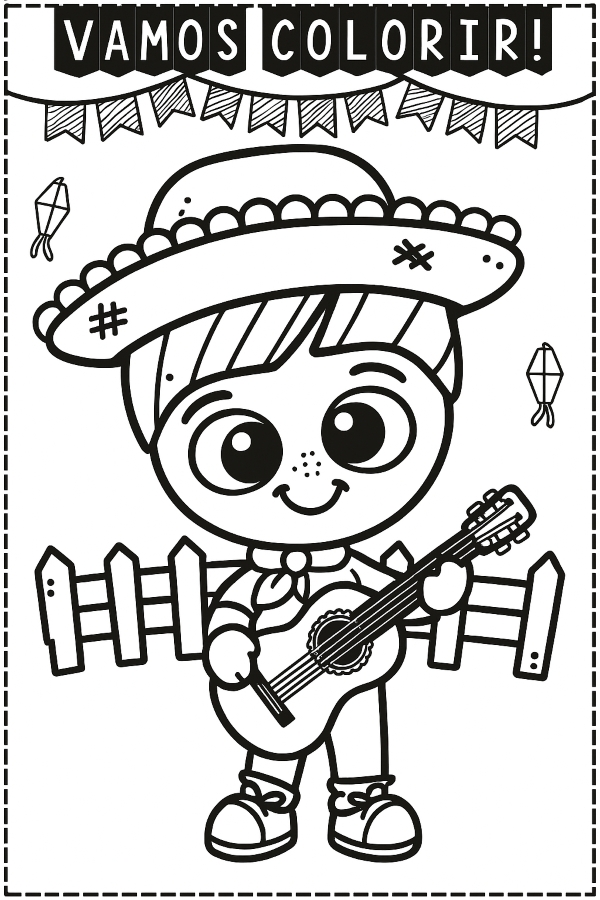 Festa junina formiga masculino colorir