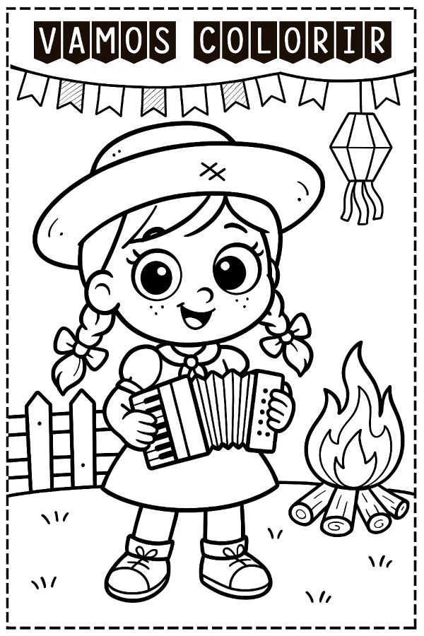 colorir festa junina feminino