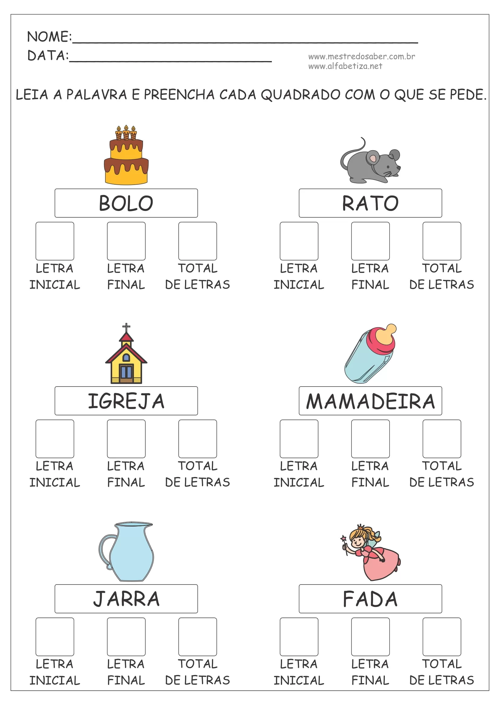 3 Atividades De Alfabetizacao 1 Ano Para Imprimir