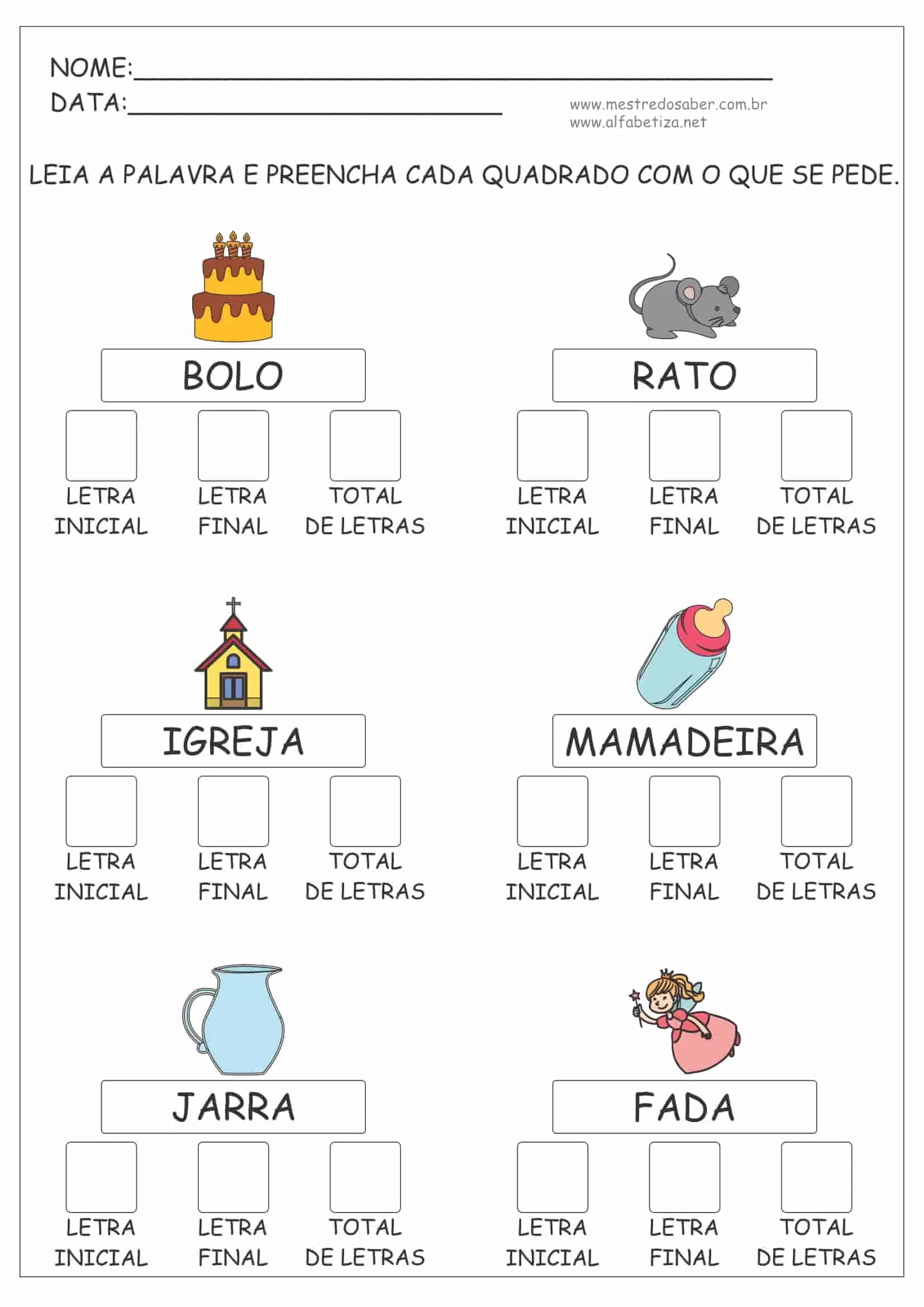 3 Atividades De Alfabetizacao 1 Ano Para Imprimir
