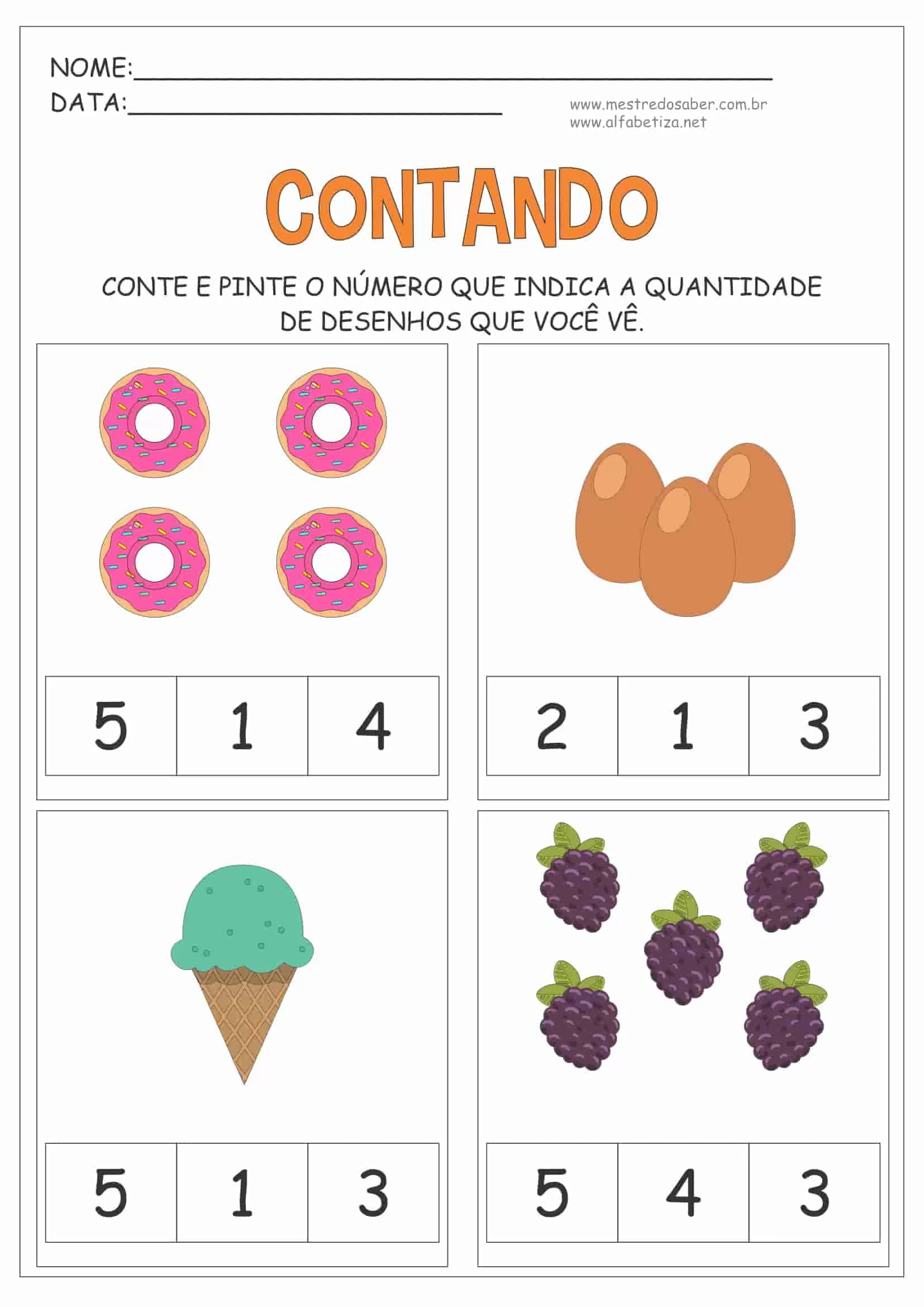 4 Atividades Educacao Infantil 4 Anos Numeros