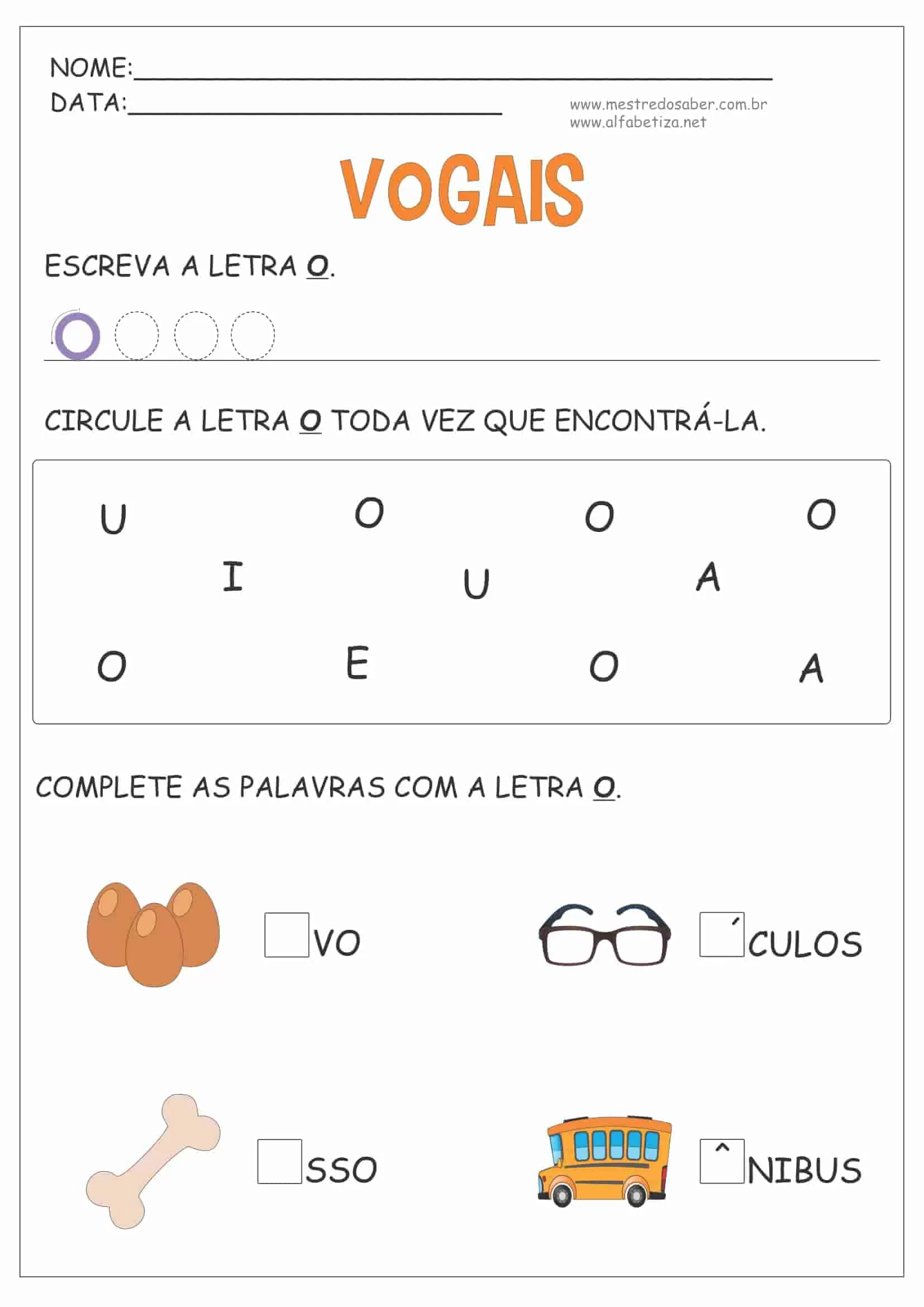 9 Atividades De Alfabetizacao Vogais