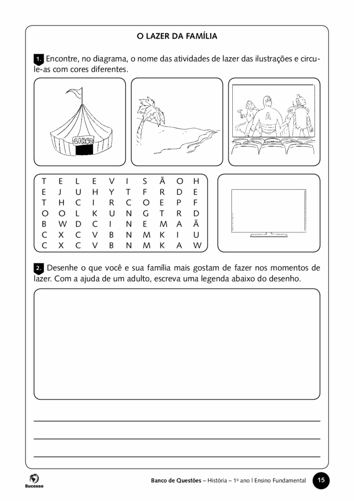 questões de história o lazer da familia