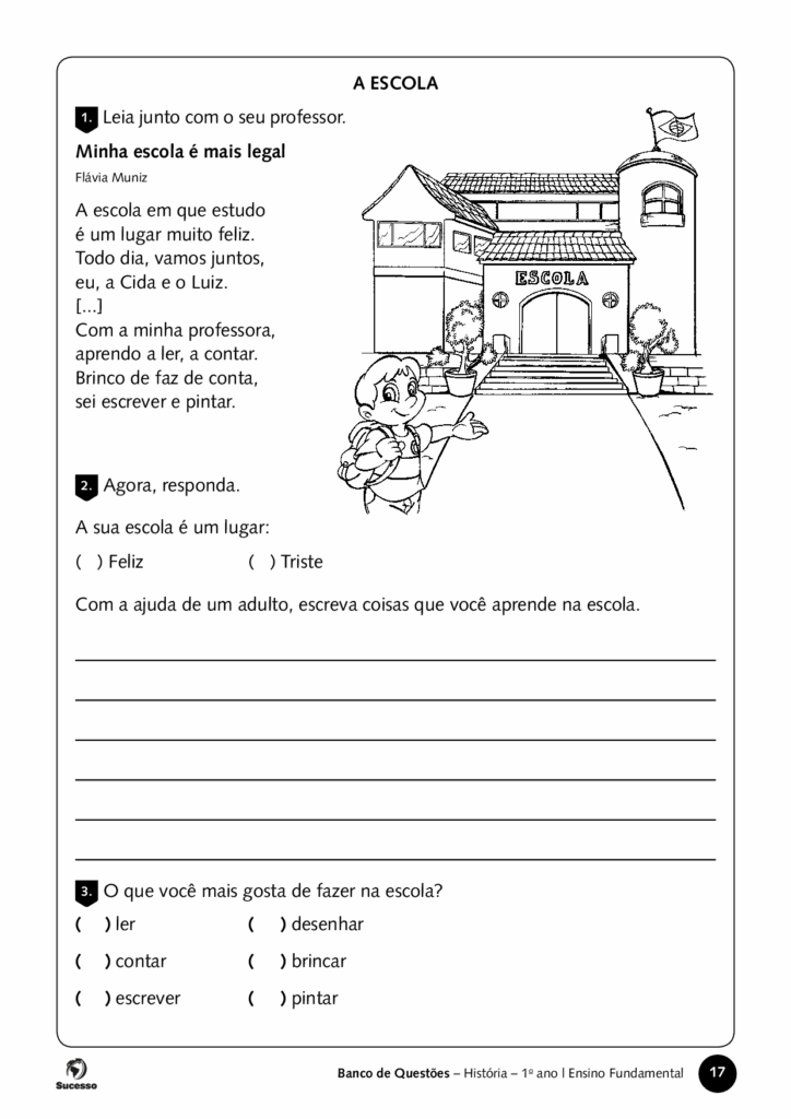 questões de história a escola