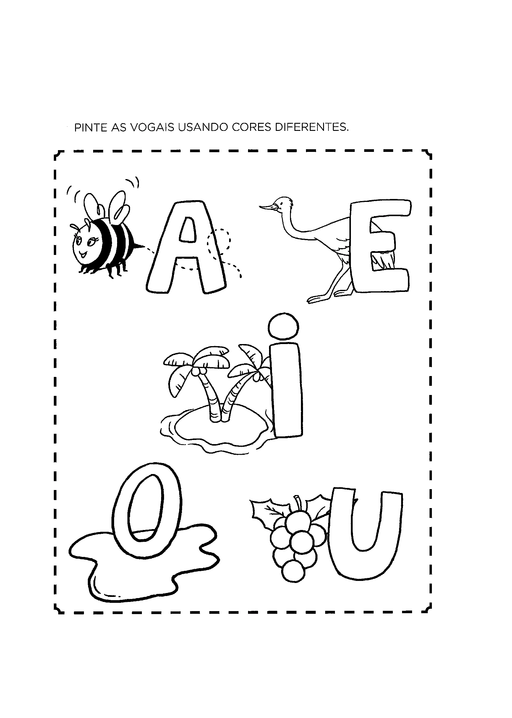 Alfabetizacao Vogais Pintar Cores
