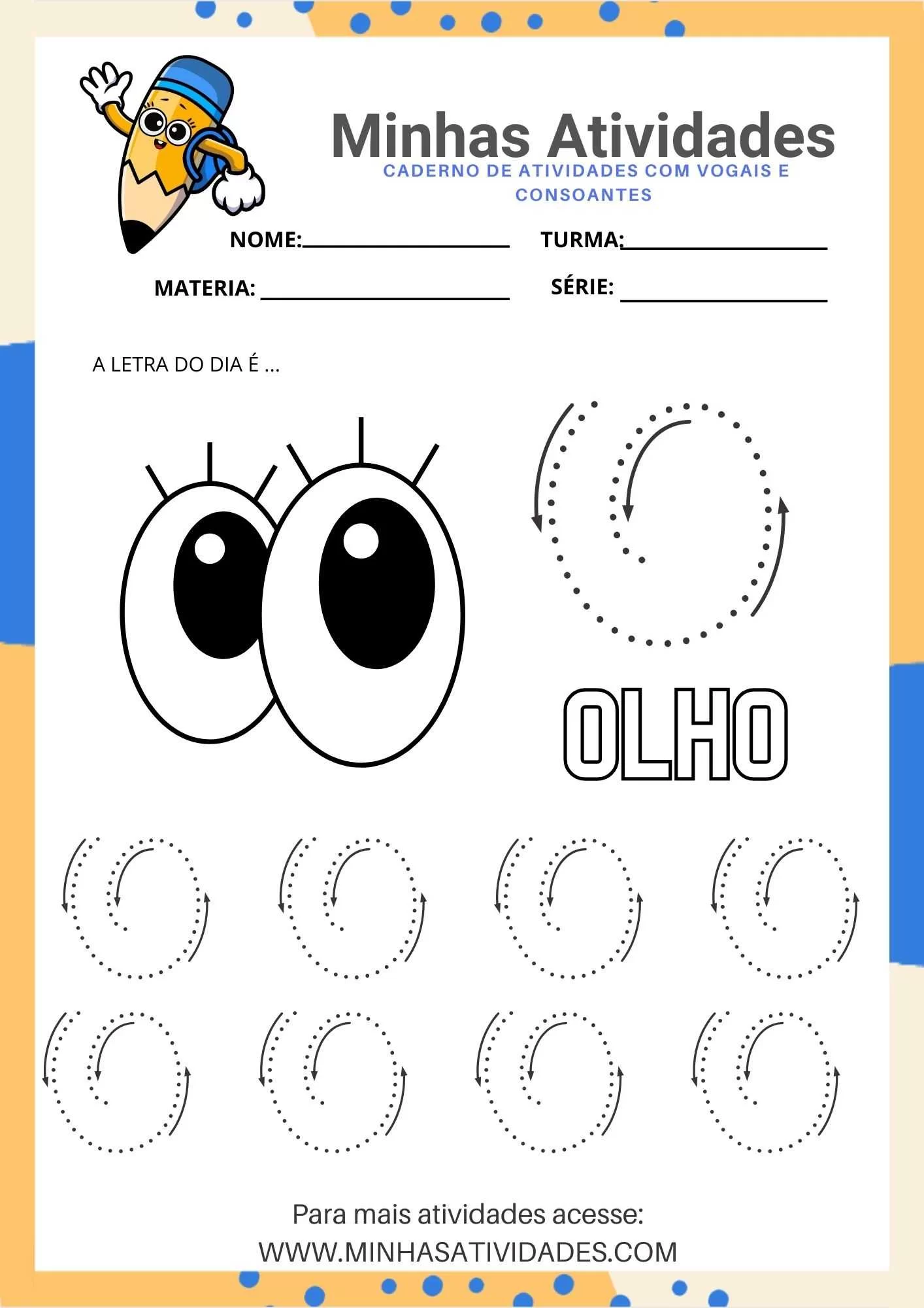 Atividades com vogais – ilustração 2