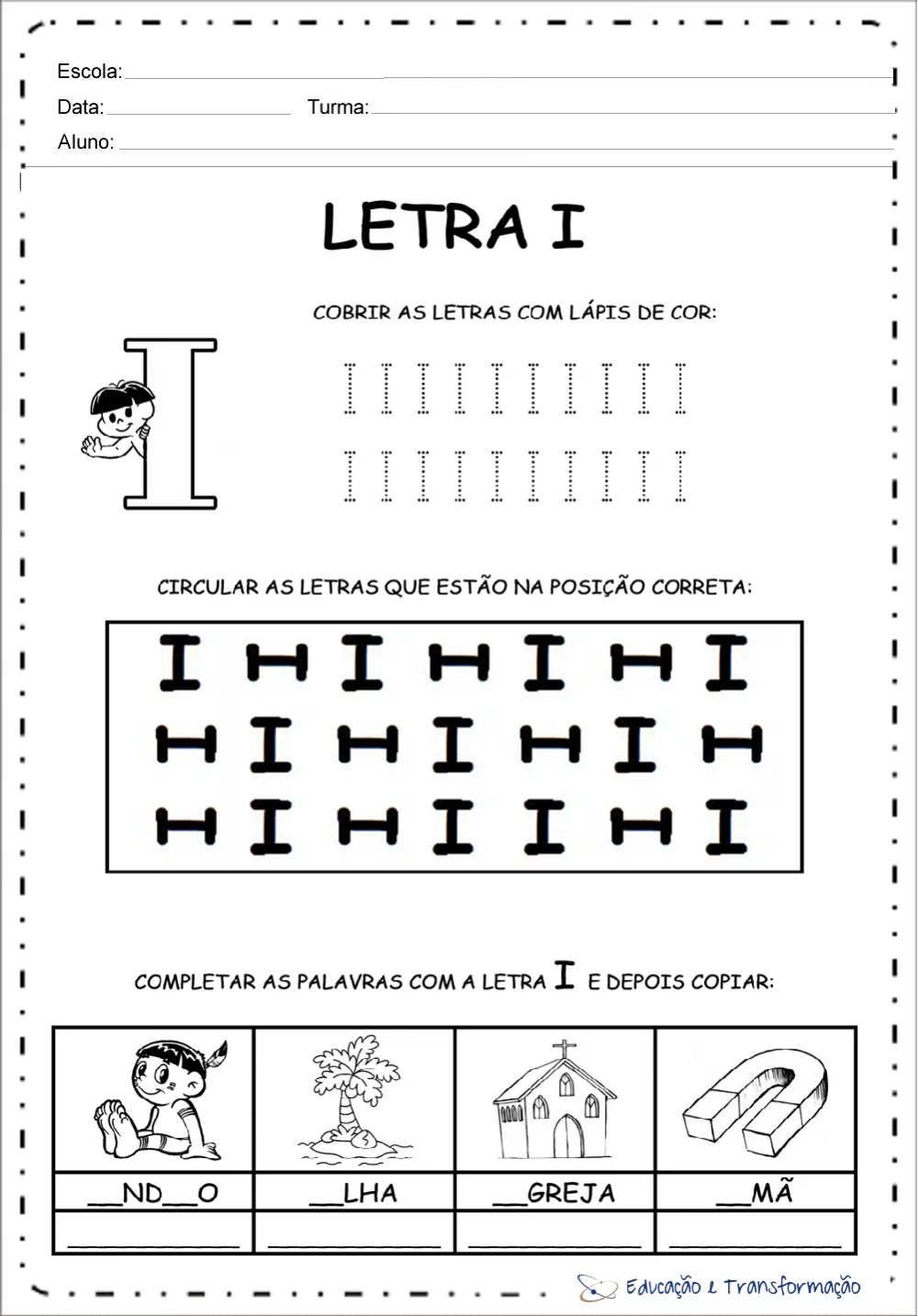 Atividades Com Vogais Pontilhadas I 1000x1433