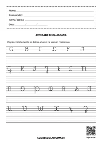 Atividades de caligrafia para educação infantil 1 e 2 ano