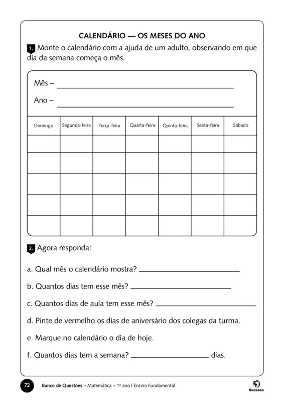 Atividades De Matematica 1 Ano Fundamental 72