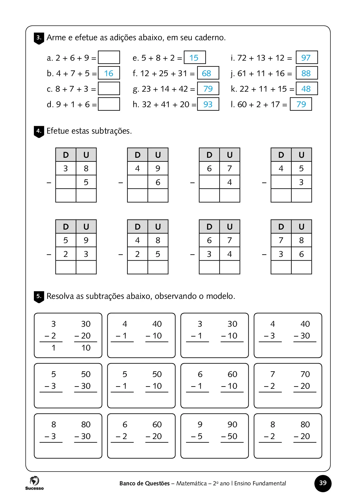 atividades de Matemática para o 2º Ano