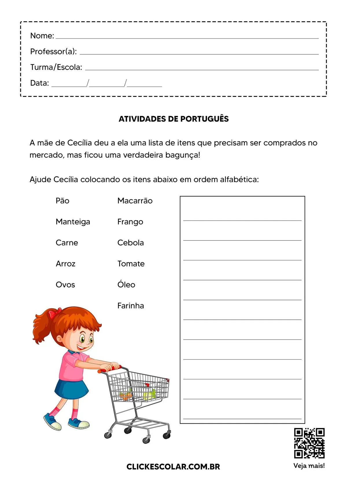 Atividades De Portugues 1 Ano01