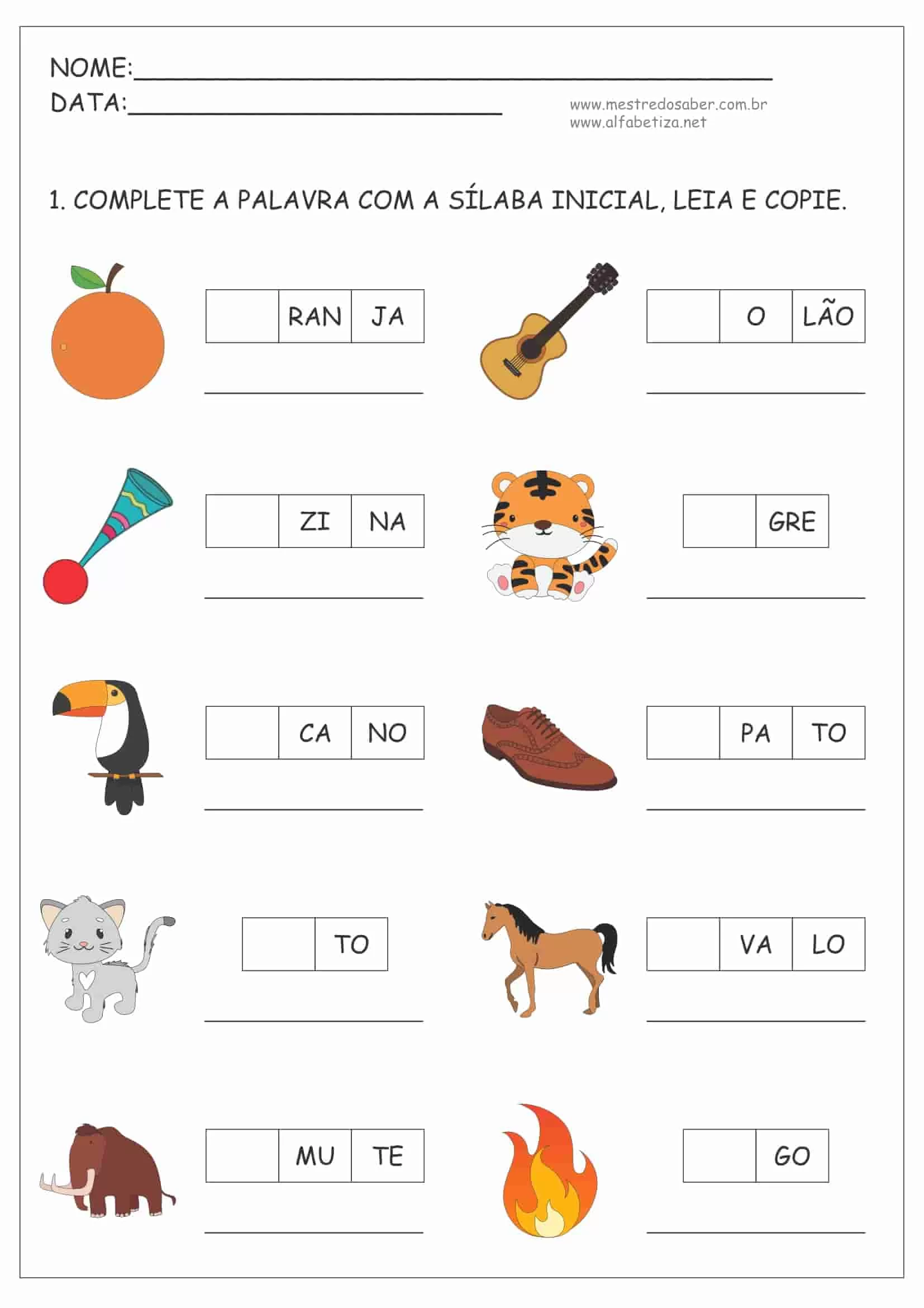 Atividades para 1 ano alfabetização e letramento grátis