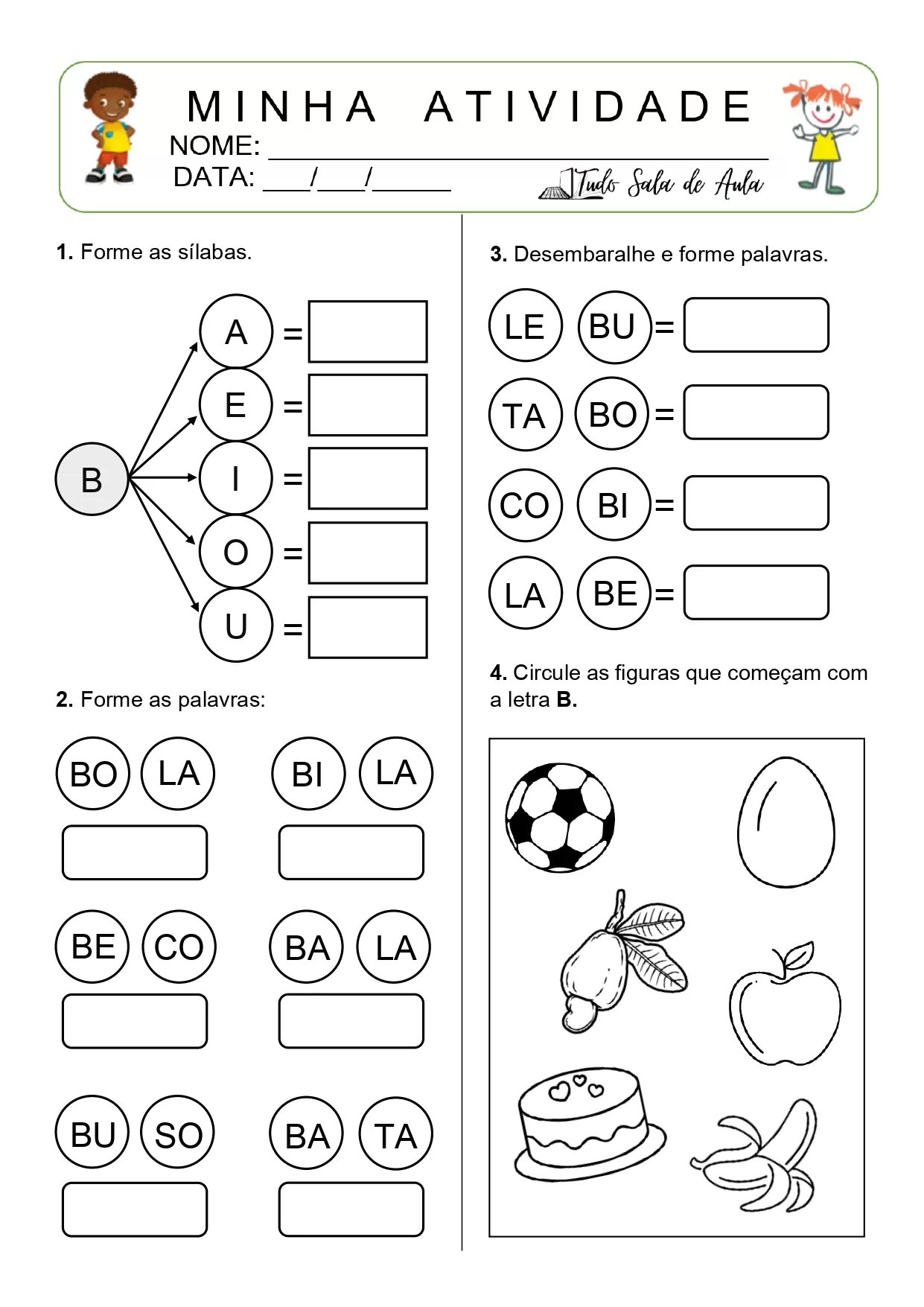 Atividades Para Alfabetizacao Imagem Tudo Sala De Aula
