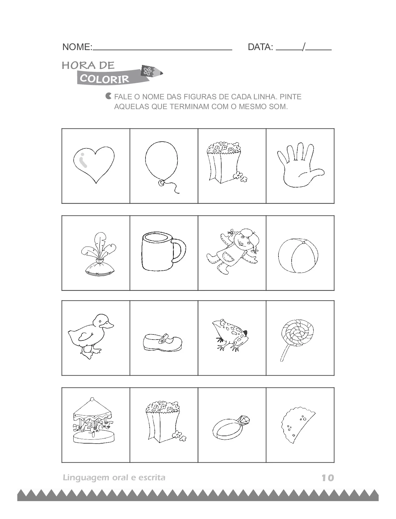 pinte cada figurinha