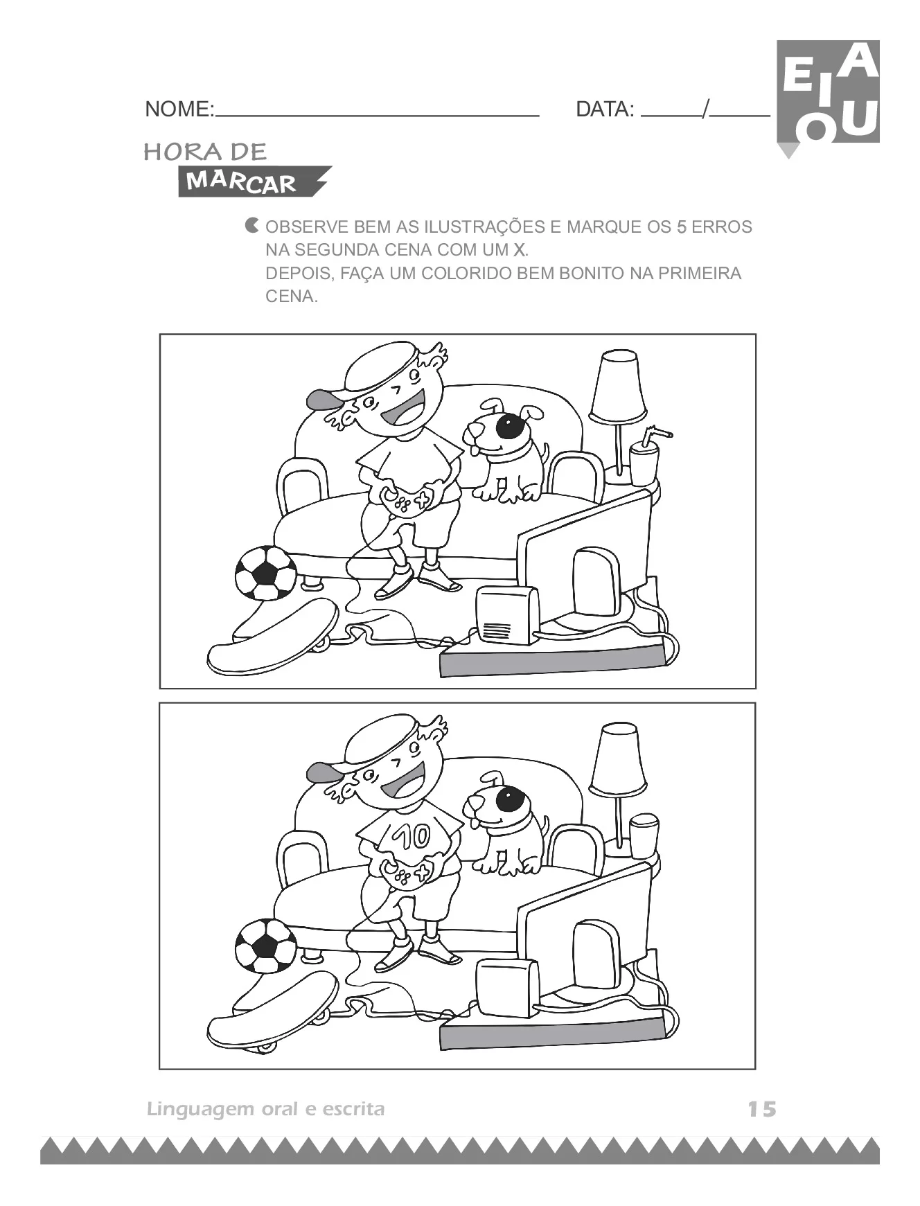 Observe bem as ilustrações e marque os 5 erros