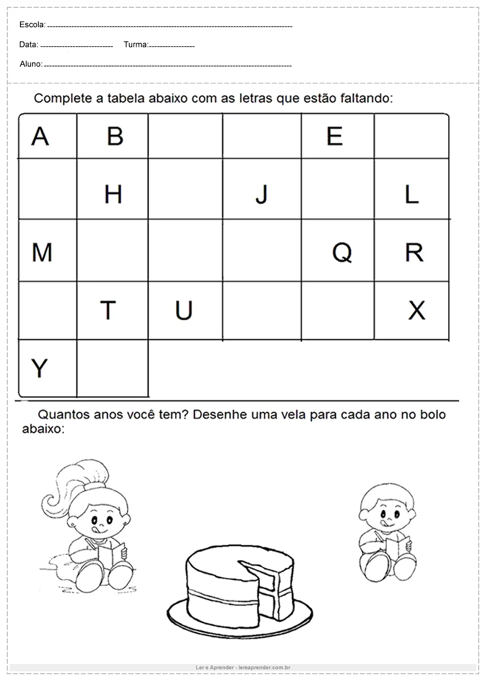 Atividaes De Portugues Complete A Tabela