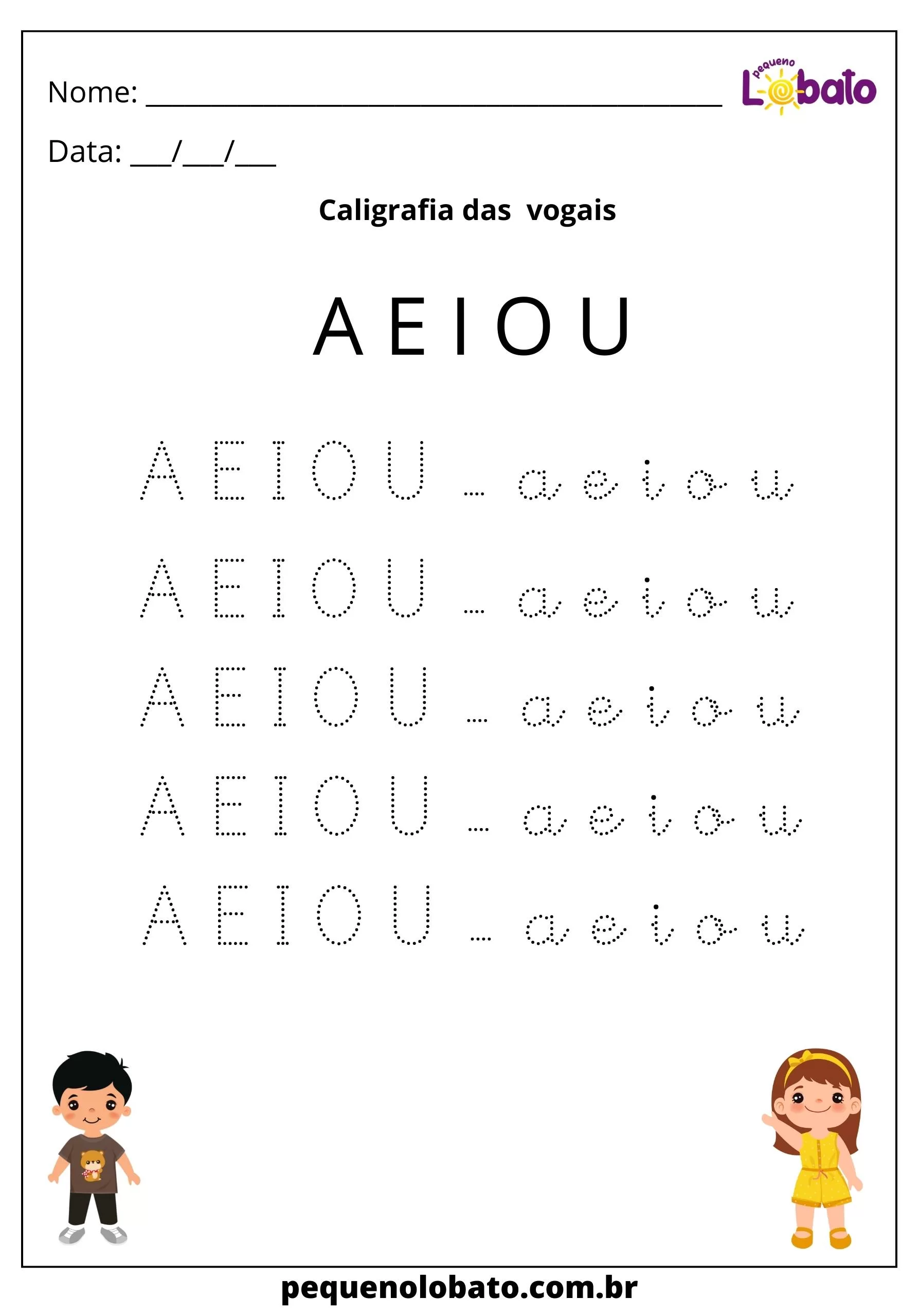 Caligrafia Das Vogais