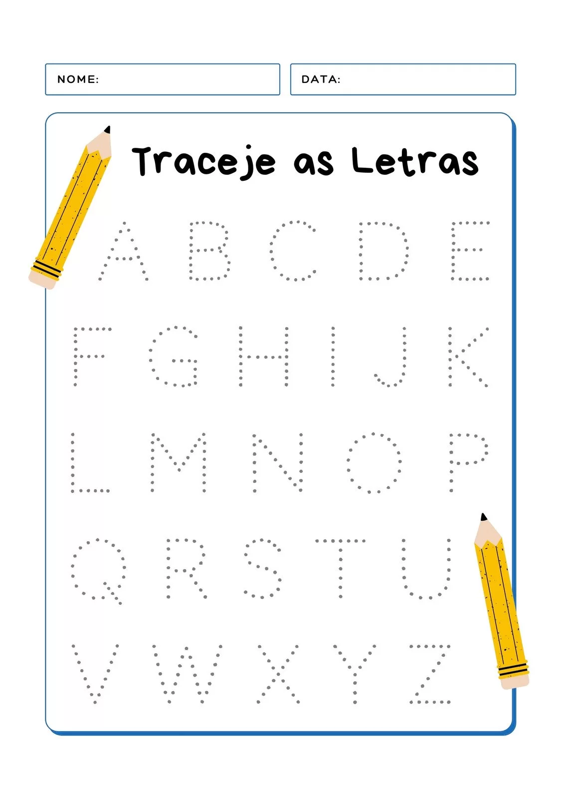 Canva Bicolor Tracejar Letras Fundamental Folha De Atividades MVk9QoJD8UU