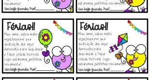 Cartão de Férias Personalizado para Educação Infantil