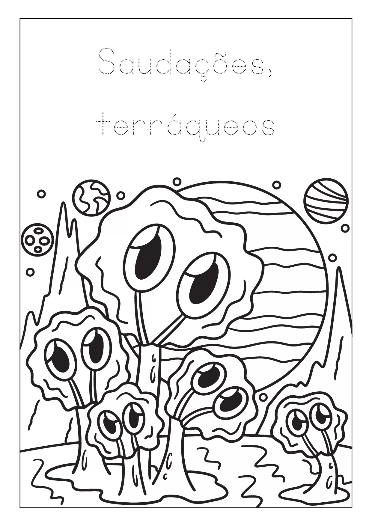 Saudações terráqueos para colorir