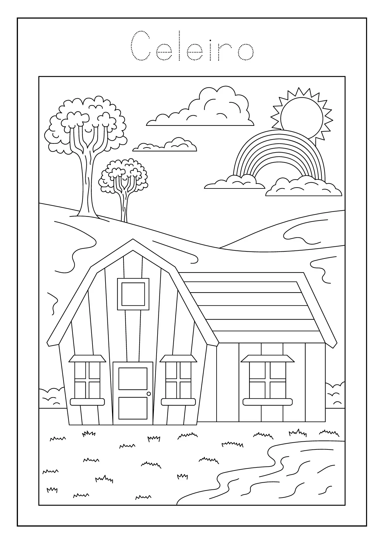 celeiro para colorir