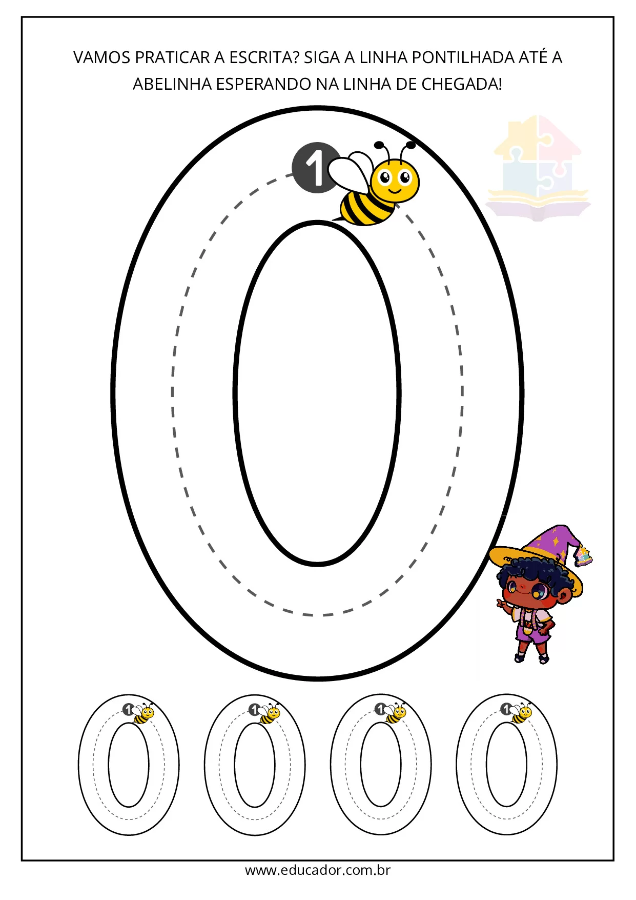 Pontilhados para imprimir numero 0