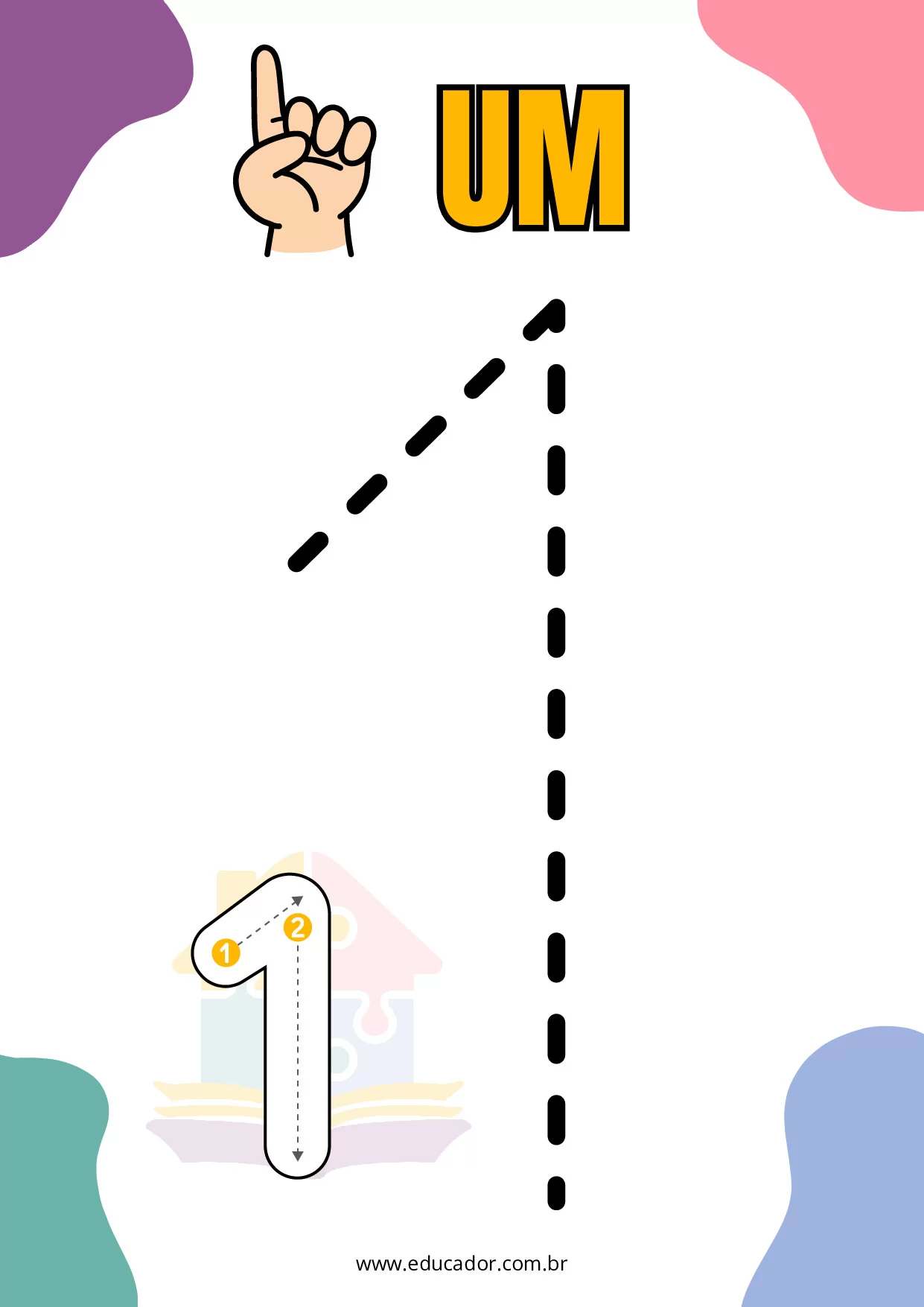 Atividades de números pontilhados para imprimir