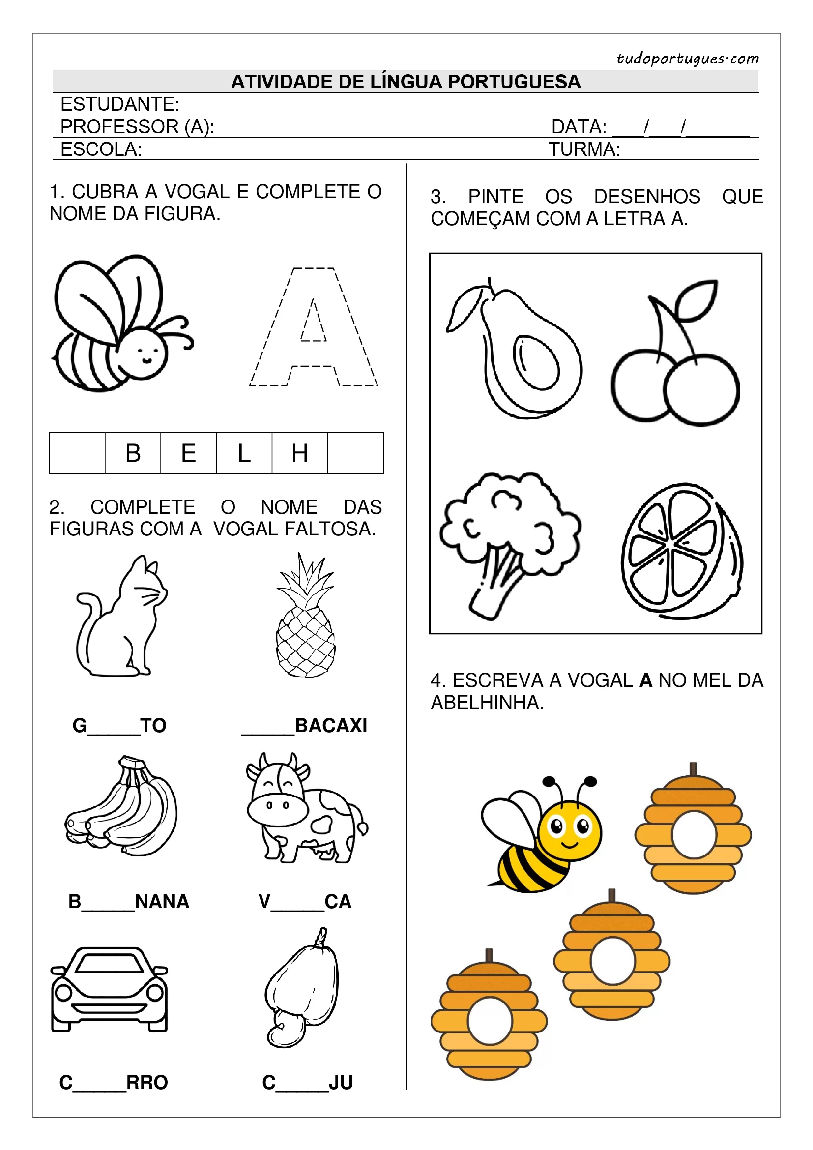 VOGAL A Tudoportugues.com