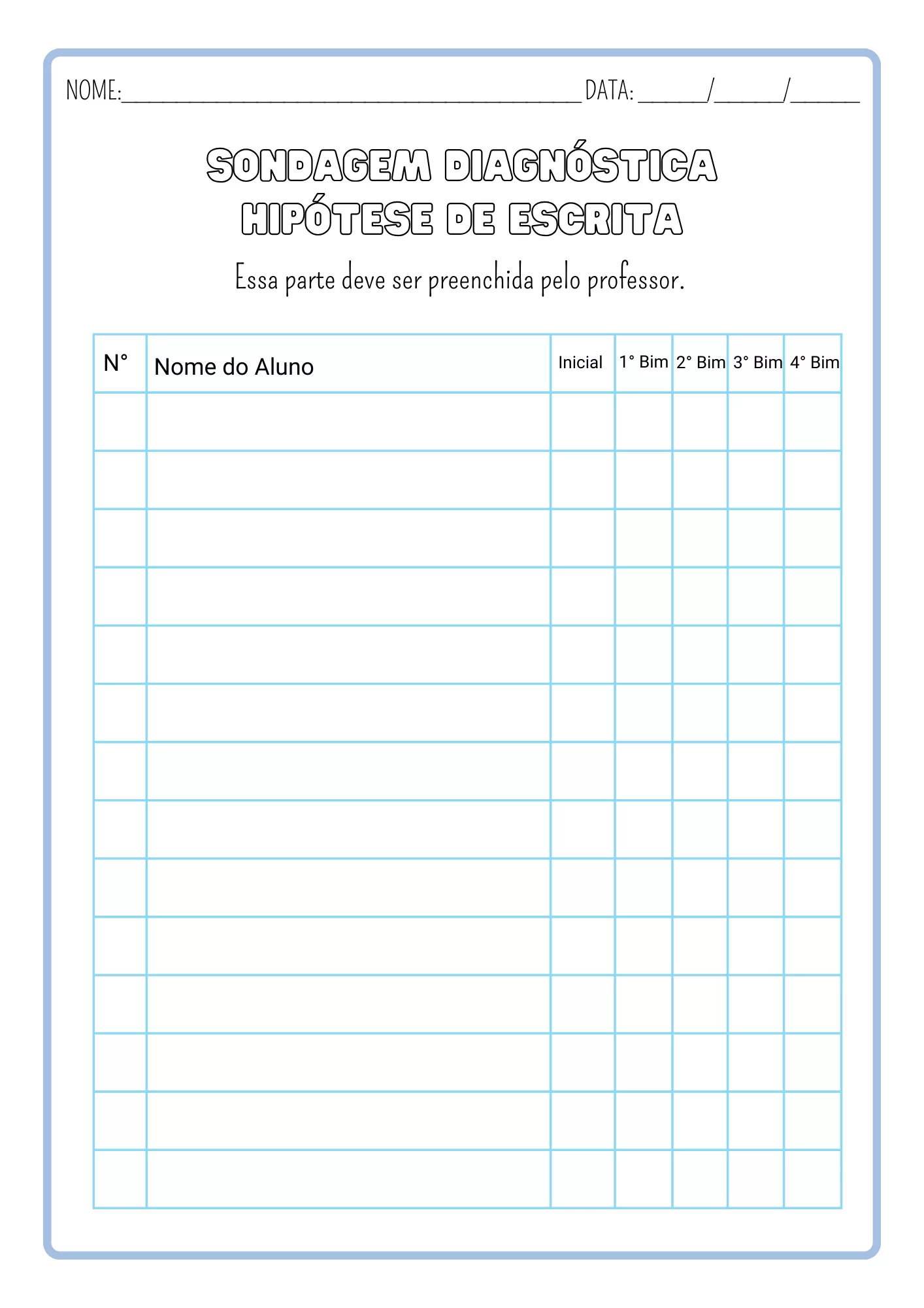 Atividades de Sondagem Diagnóstica