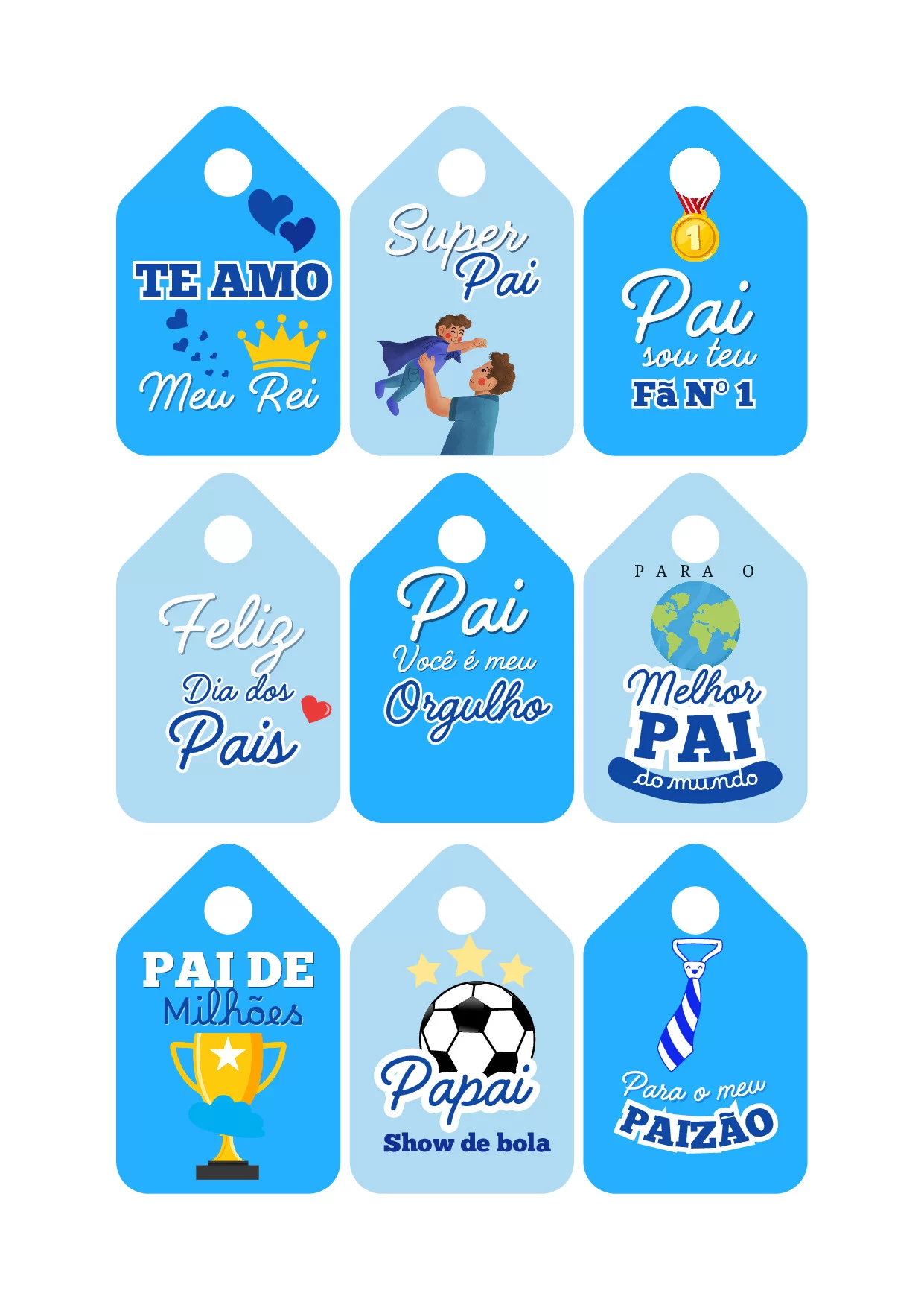 8 Tags em PDF para o Dia dos Pais – Baixe Grátis