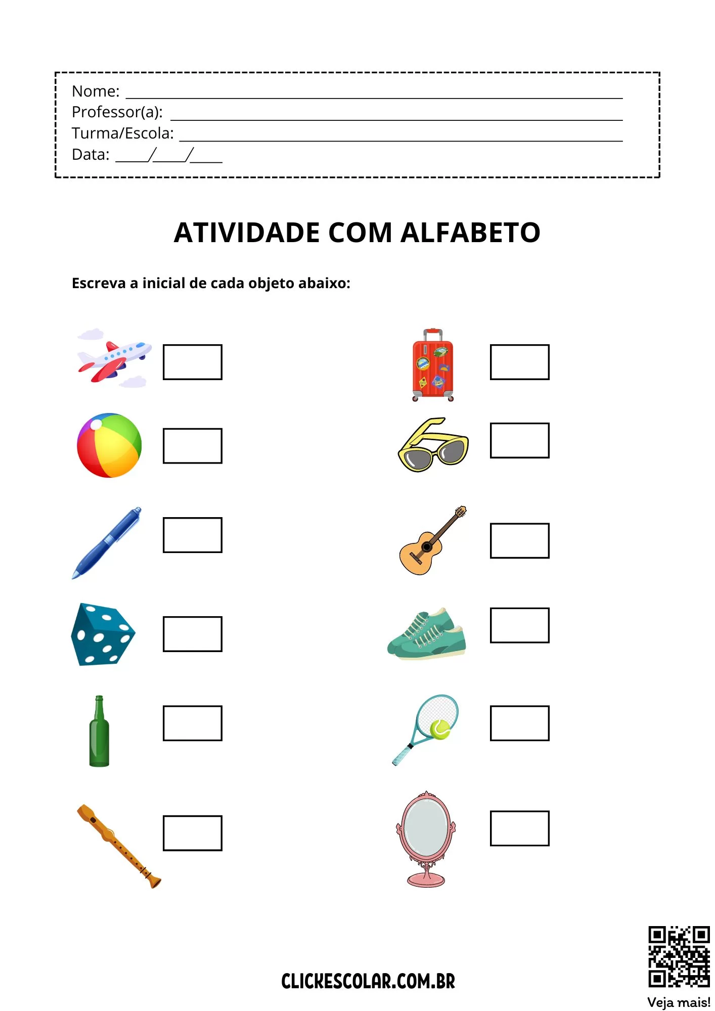 Atividade Alfabeto Educação Infantil – ilustração 2