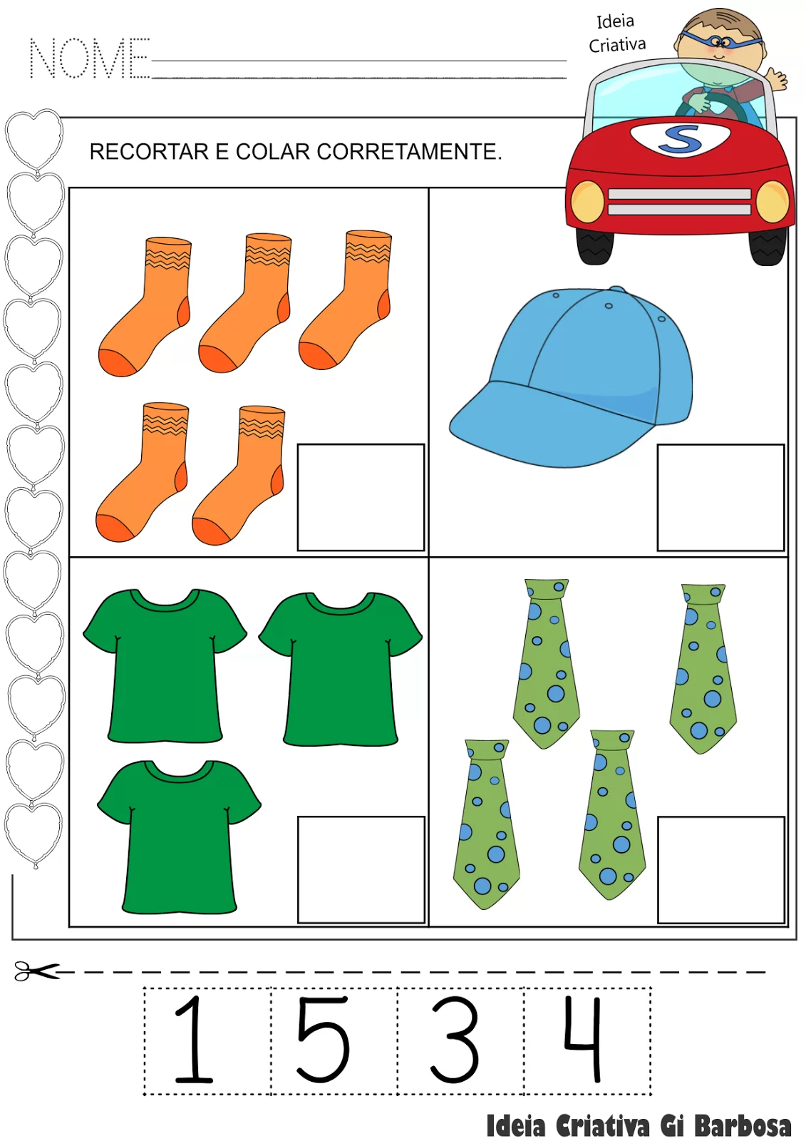 Atividade Colorida Dia Dos Pais Corte Recorte Educativo