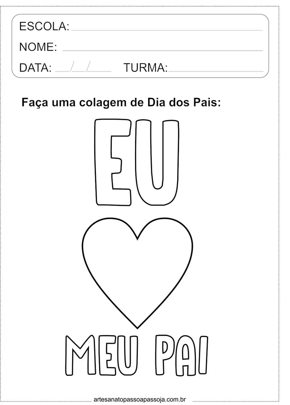 Atividade De Dia Dos Pais Colagem 1000px 1395px