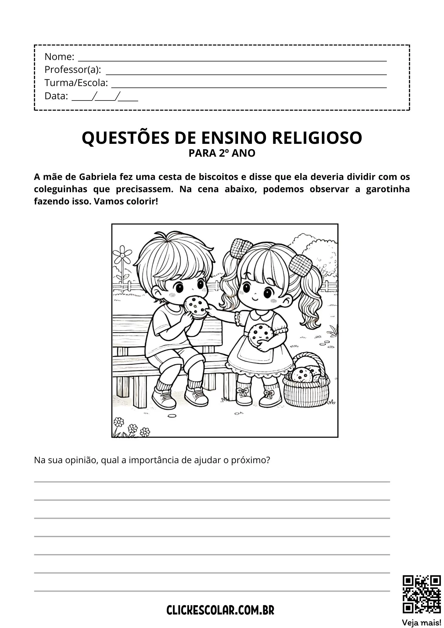 Atividade De Ensino Religioso 2 Ano
