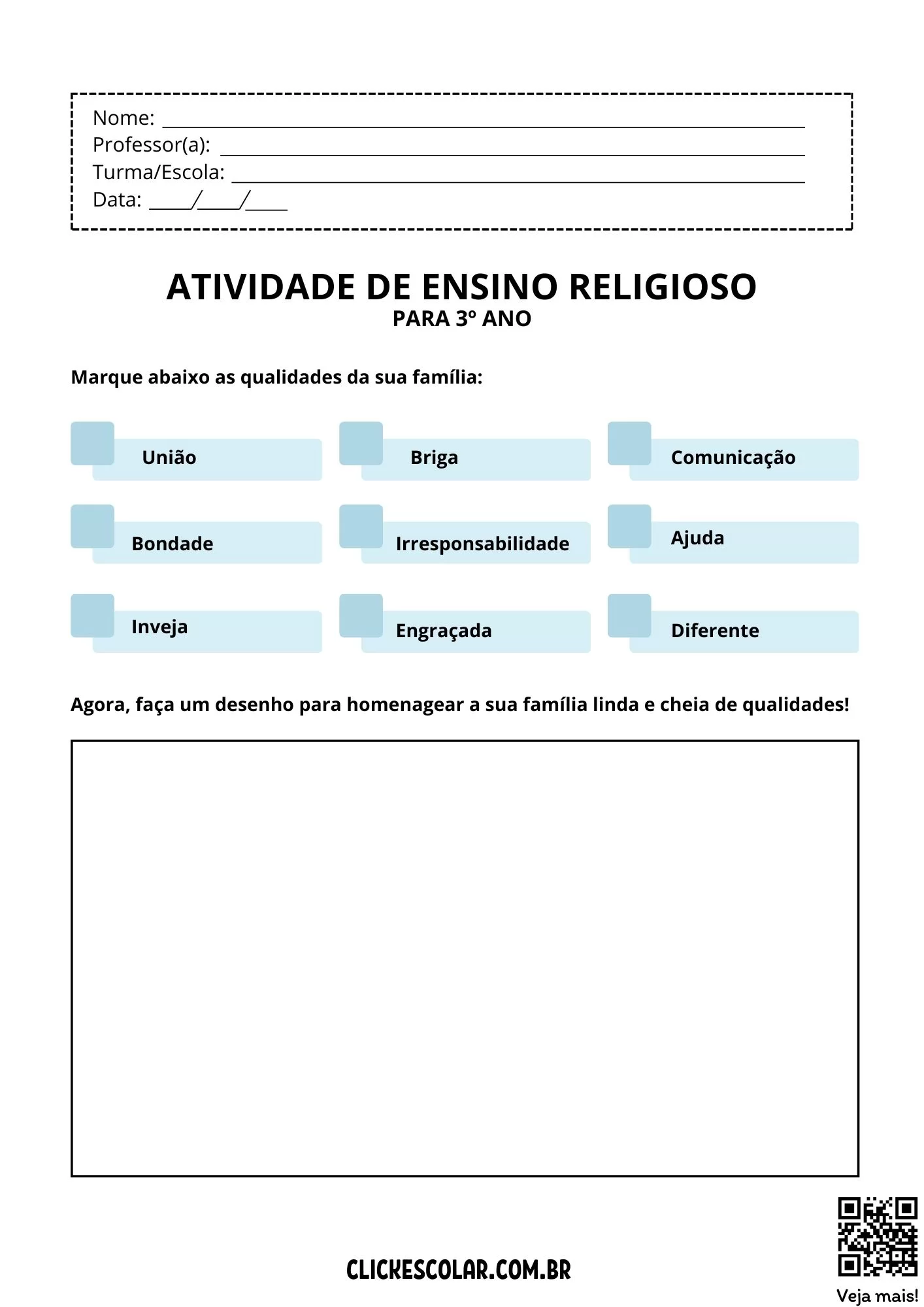 Atividade De Ensino Religioso 3 Ano 05