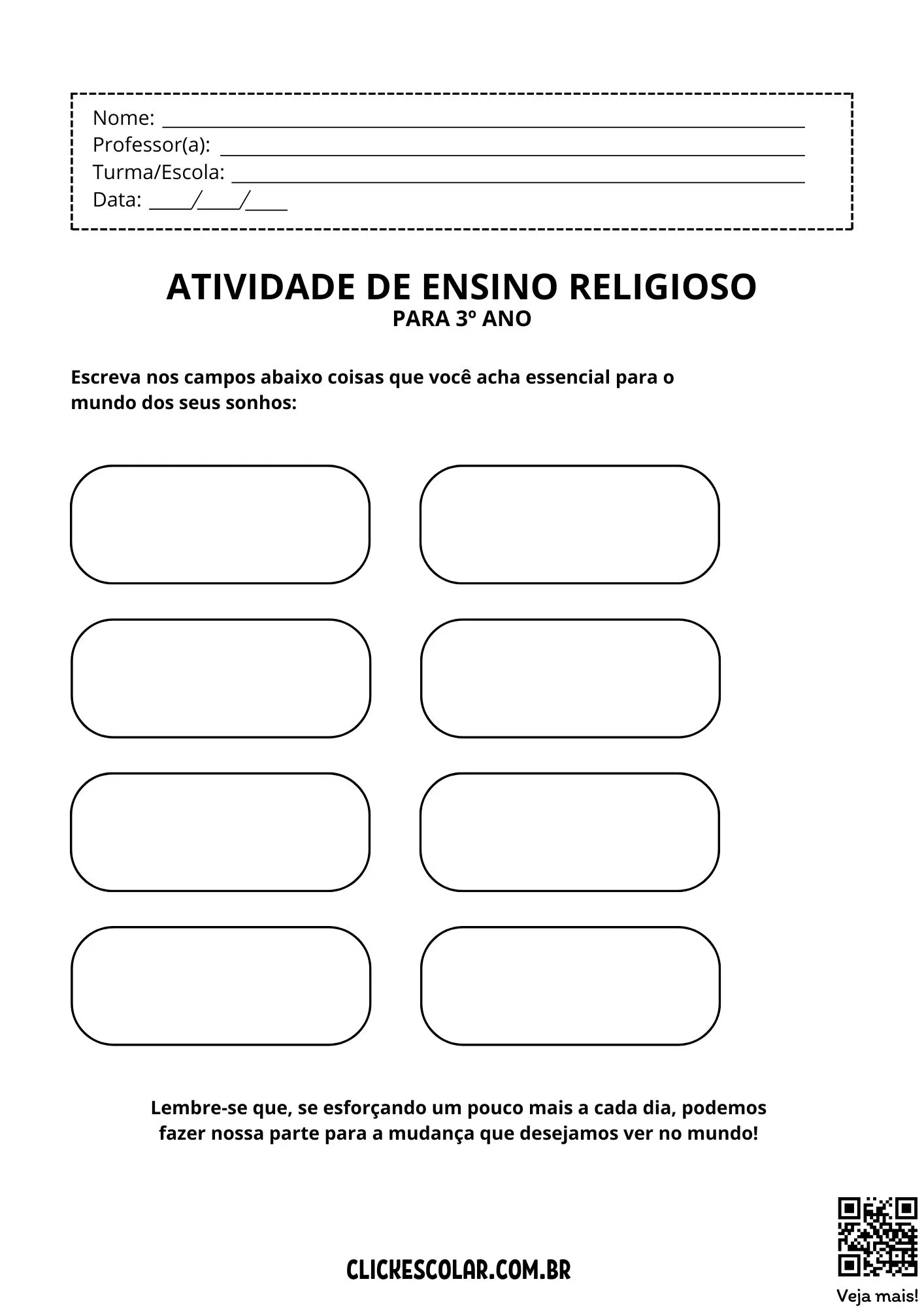 Atividade De Ensino Religioso 3 Ano 19