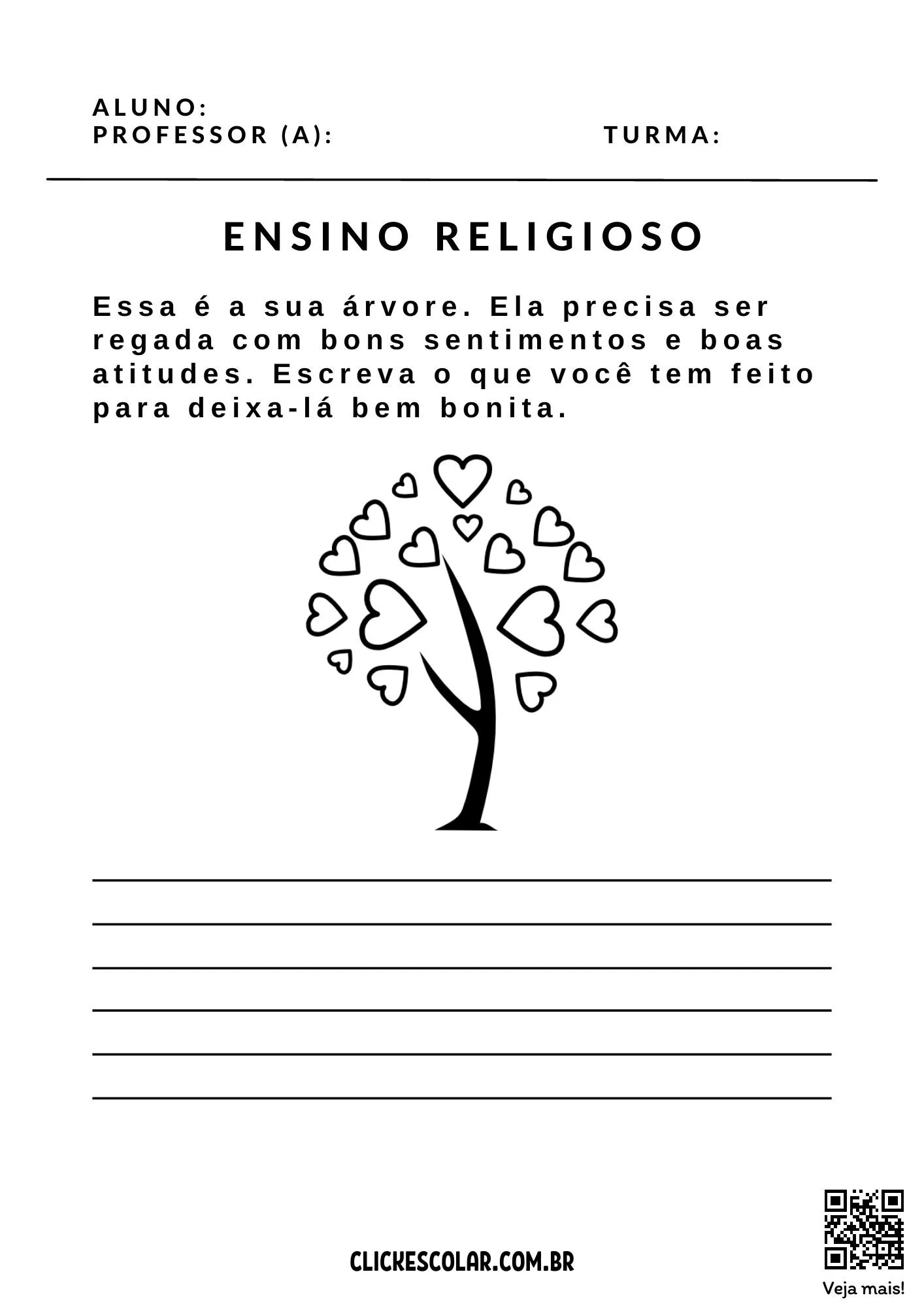 Atividade De Ensino Religioso Para 1o Ano