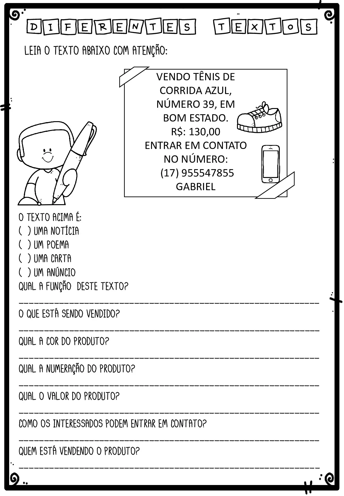 Atividade De Generos Textuais Para O 3o Ano Do Fundamental 28