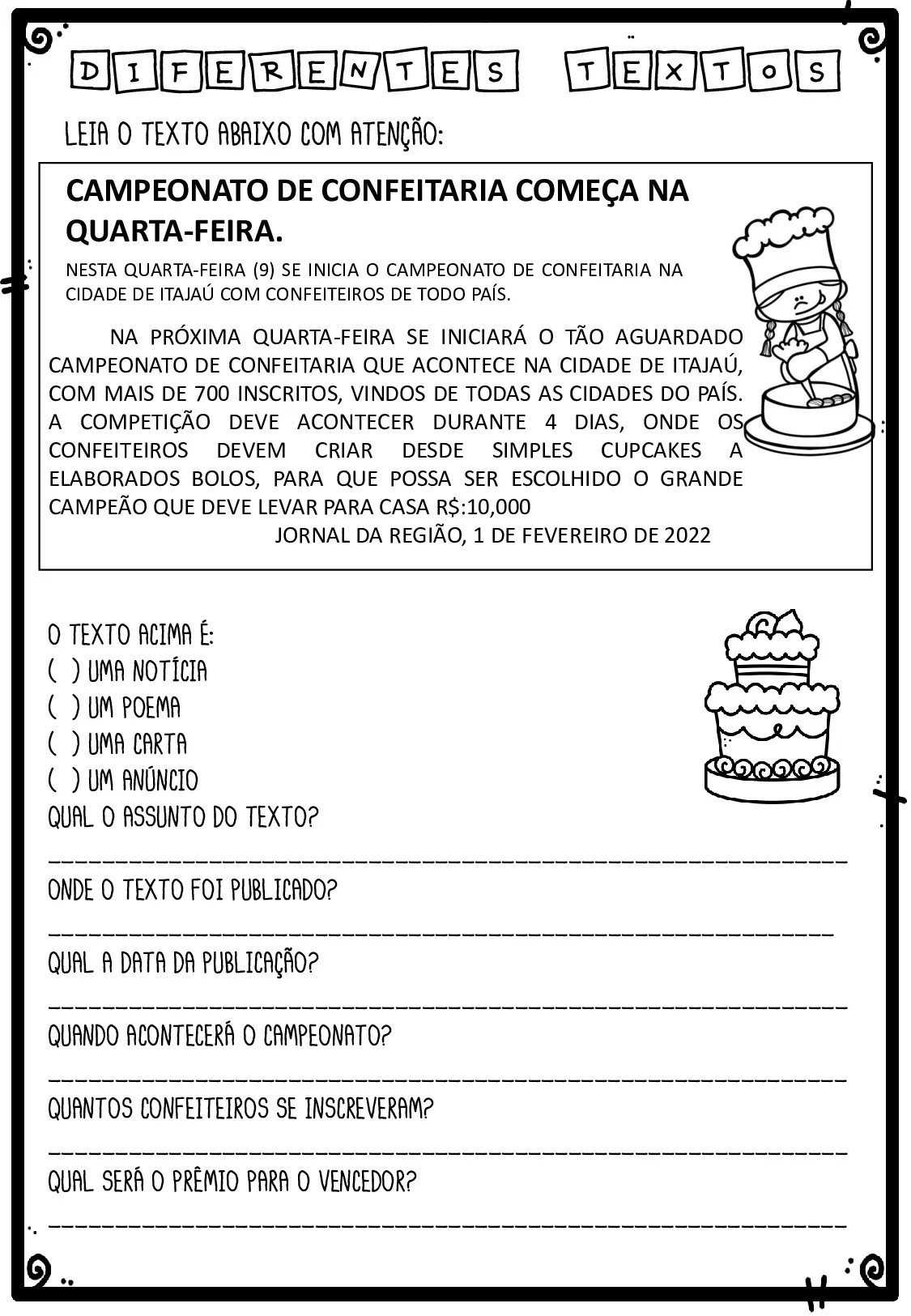 Atividade De Generos Textuais Para O 3o Ano Do Fundamental 30