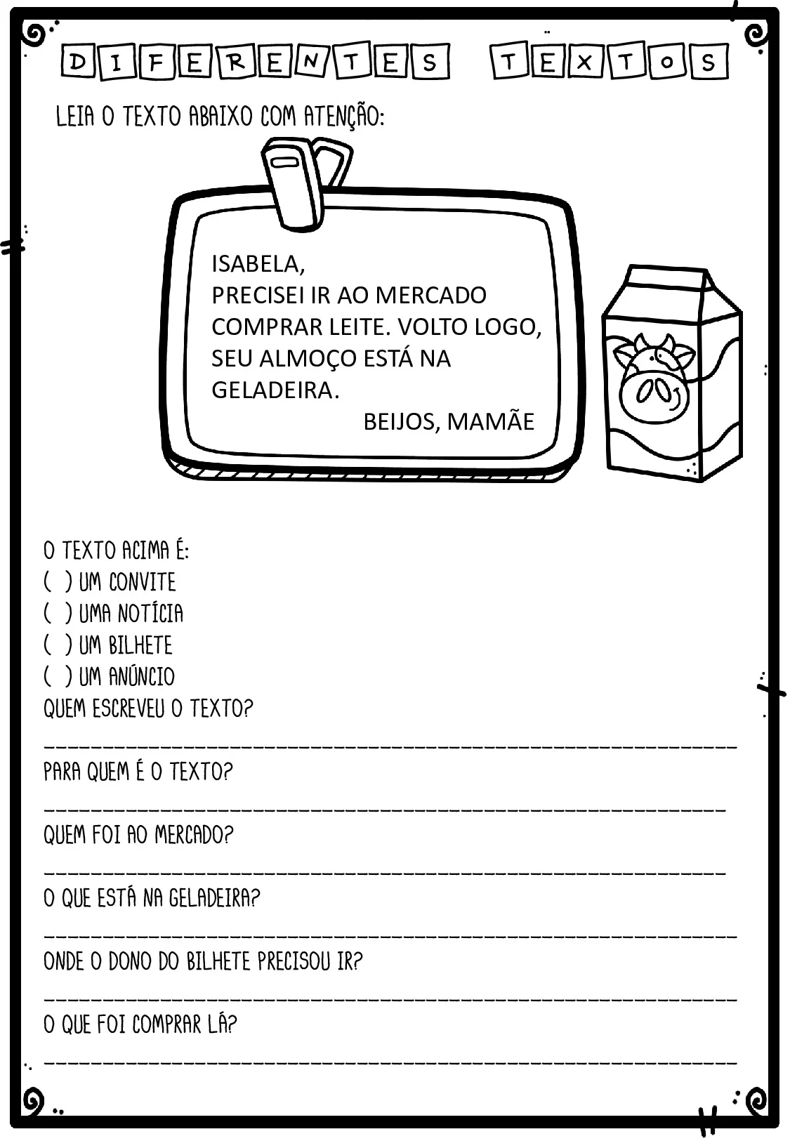 Atividade De Generos Textuais Para O 3o Ano Do Fundamental 34